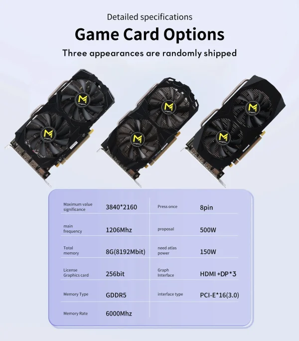 Placa de Vídeo RX 580 8GB para Jogos - GPU AMD 2048SP, Memória GDDR5, Frequência 1206MHz, HDMI + 3x DP, Promoção - Image 4