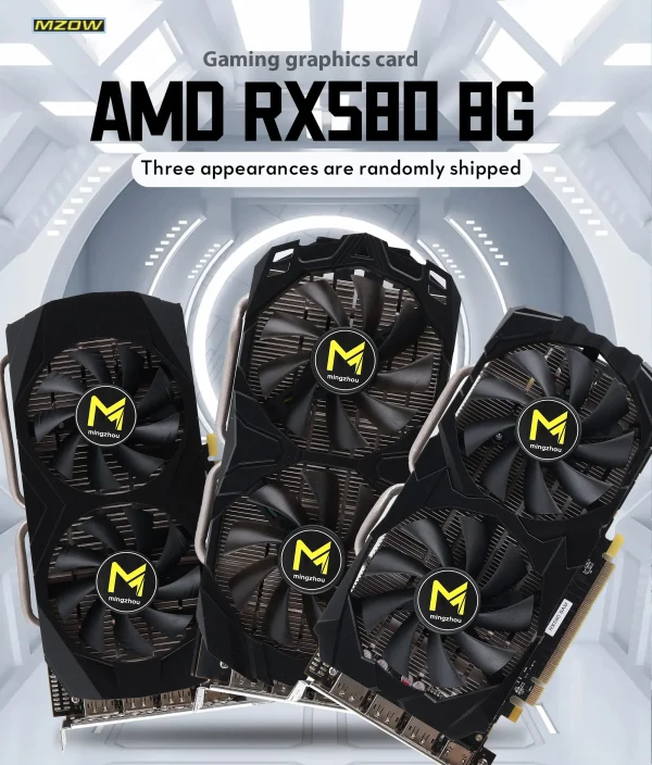 Placa de Vídeo RX 580 8GB para Jogos - GPU AMD 2048SP, Memória GDDR5, Frequência 1206MHz, HDMI + 3x DP, Promoção - Image 3