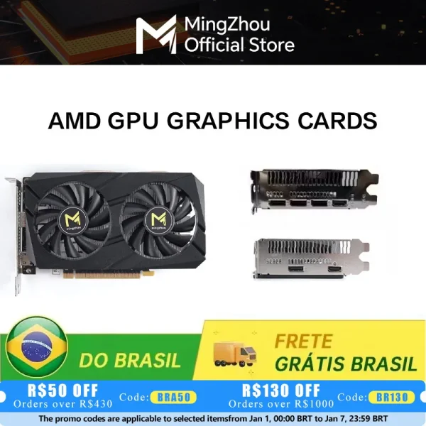 Placa de Vídeo RX 580 8GB para Jogos - GPU AMD 2048SP, Memória GDDR5, Frequência 1206MHz, HDMI + 3x DP, Promoção