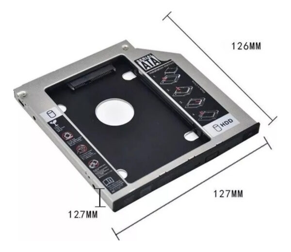 Gaveta Adaptadora Para Hd Segundo Hdd Caddy 12mm - Imagem 2